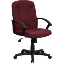 Flash Furniture GO-ST-6-BY-GG Mid-Back Burgundy Fabric Executive Office Chair
