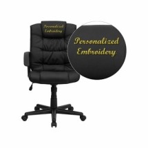 Flash Furniture GO-937M-BK-LEA-GG High-Back Black Leather Executive Office Chair