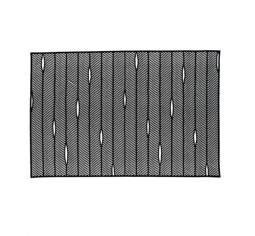Home Details Black Herringbone Stripe Laser Cut Placemat