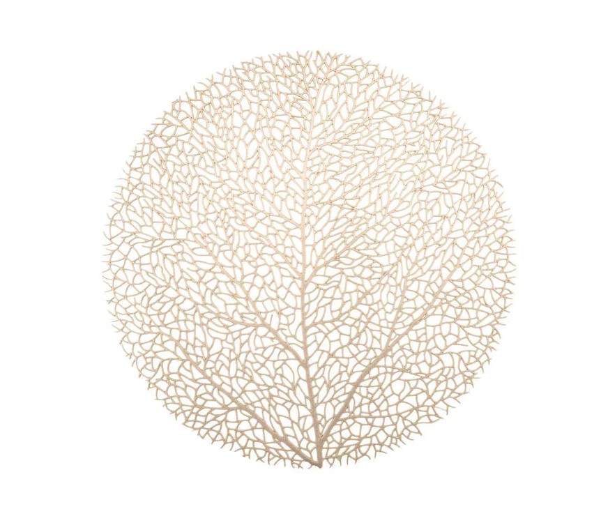 Home Details Round Gold Tree Laser Cut Placemat 15"