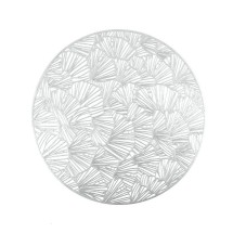 Home Details Round Silver  Shell Laser Cut Placemat 15"