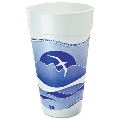 Dart Horizon Foam Cup, Hot/Cold, 20 oz., Blueberry/White, 500/Carton