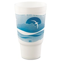 Dart Horizon Hot/Cold Foam Drinking Cups, 32 oz., Teal/White, 400/Carton