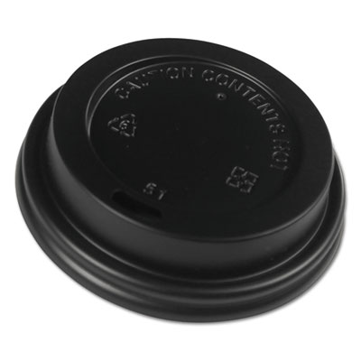Hot Cup Lids, Fits 8 oz Hot Cups, Black, 1000/Carton