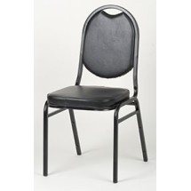 Royal Industries ROY719B 33&quot; Round Back Stacking Chair, Black