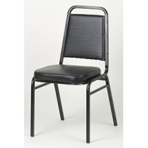 Royal Industries ROY718B 33&quot; Square Back Stacking Chair, Black