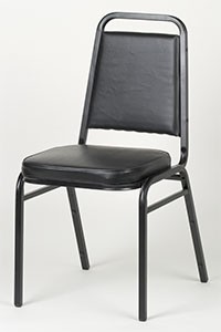 Royal Industries ROY718B 33" Square Back Stacking Chair, Black