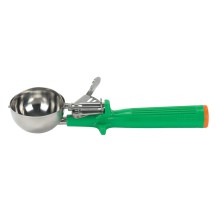 Winco ICOP-12 Ice Cream Disher with One Piece Green Handle, Size 12