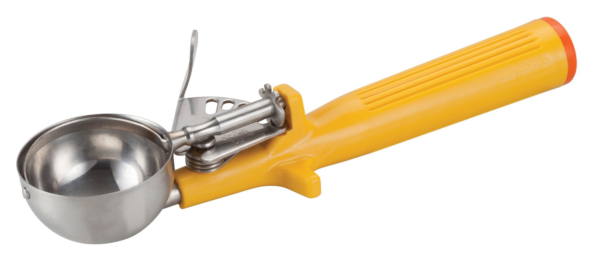 Winco ICOP-20 Ice Cream Disher with One Piece Yellow Handle, Size 20