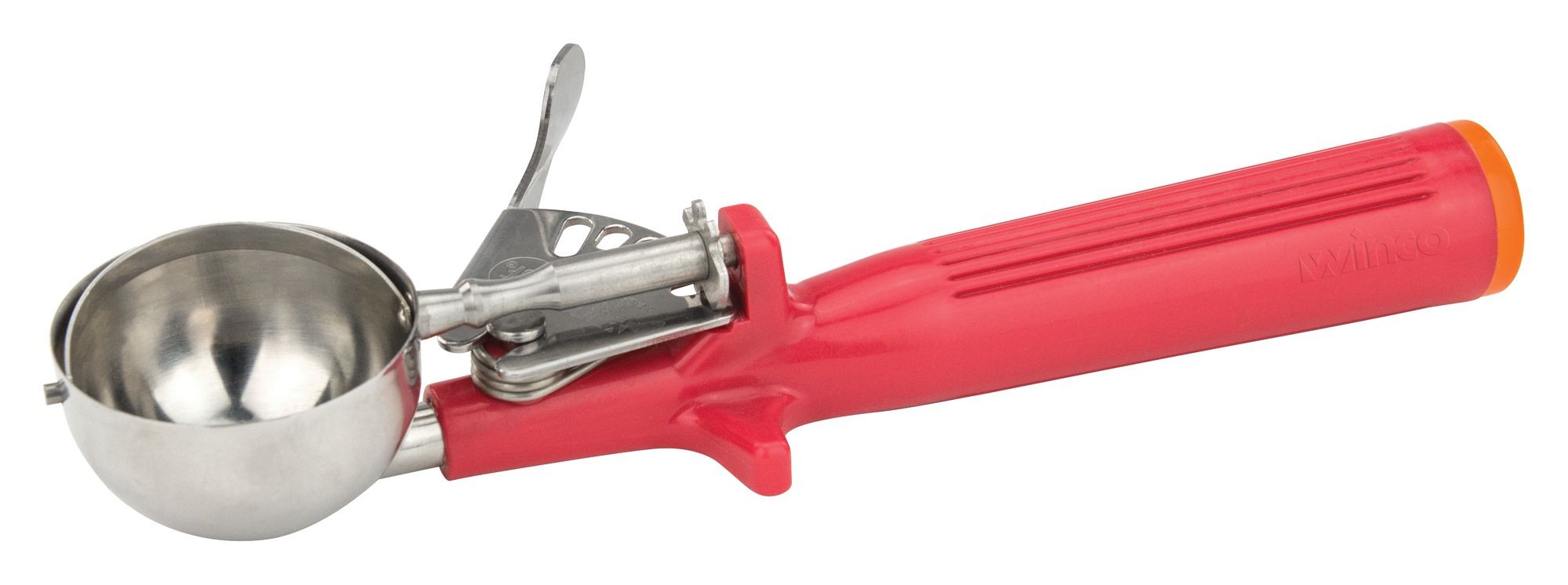 Winco ICOP-24 Ice Cream Disher with One Piece Red Handle, Size 24
