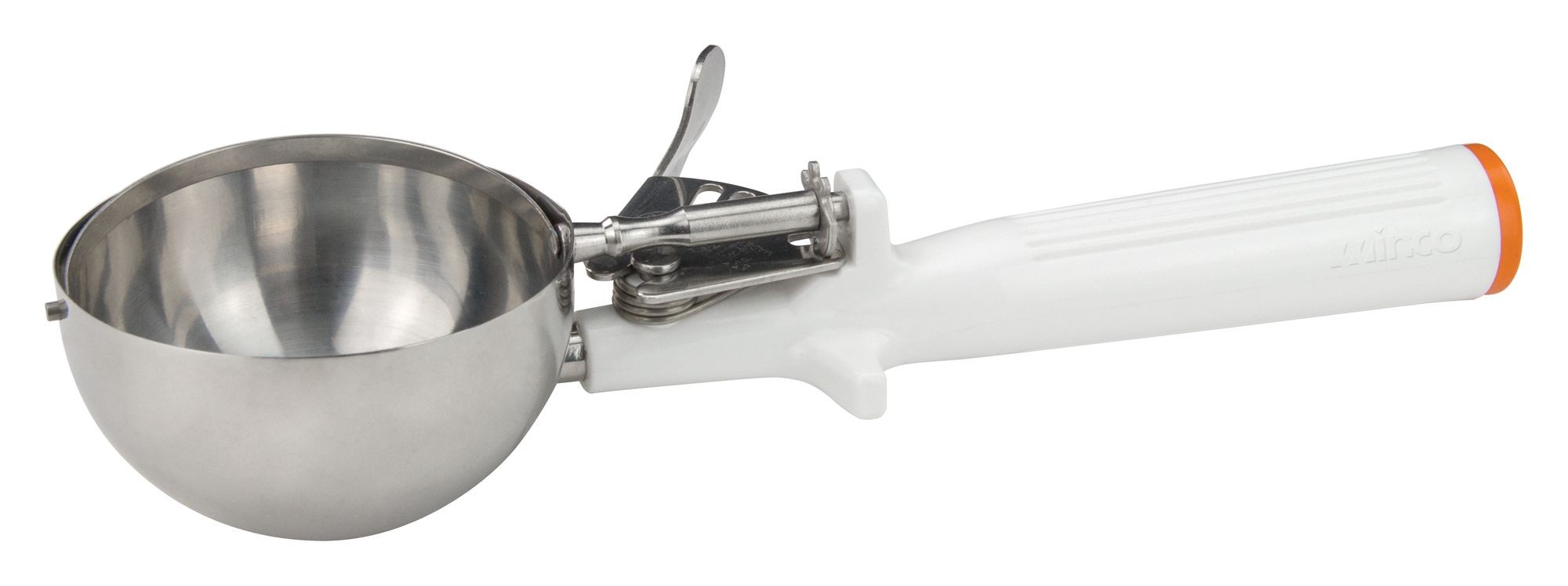 Winco ICOP-6 Ice Cream Disher with One Piece White Handle, Size 6