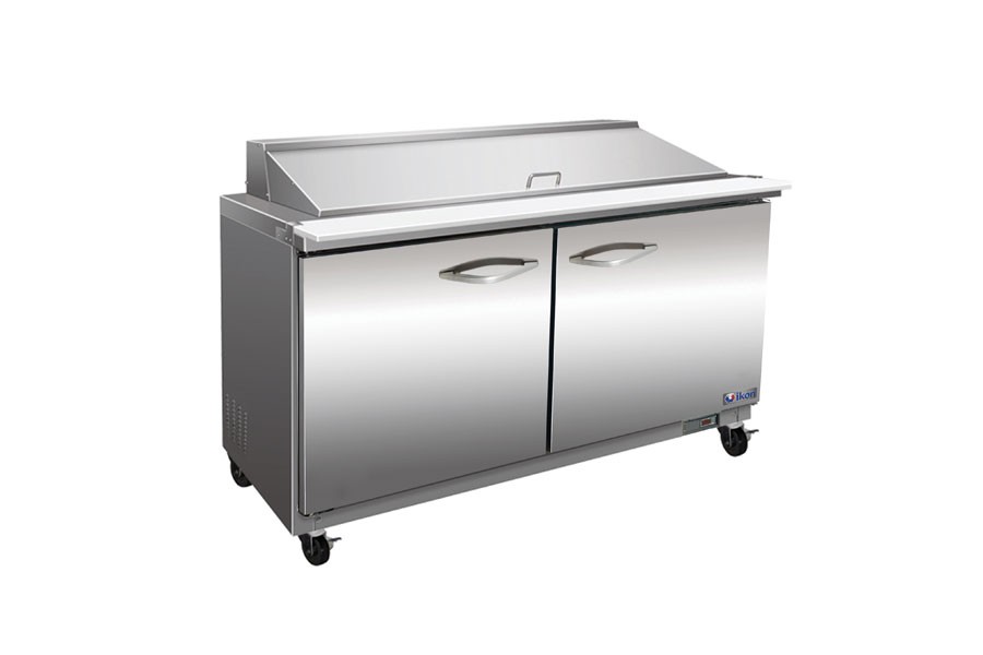 Ikon ISP48M Two Door Mega Top Refrigerated Sandwich / Salad Prep Table 48"