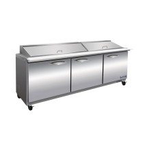 Ikon ISP72M Three Door Mega Top Refrigerated Sandwich / Salad Prep Table 72&quot;