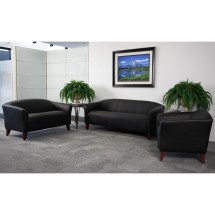 Flash Furniture 111-SET-BK-GG Imperial Series Reception Set in Black