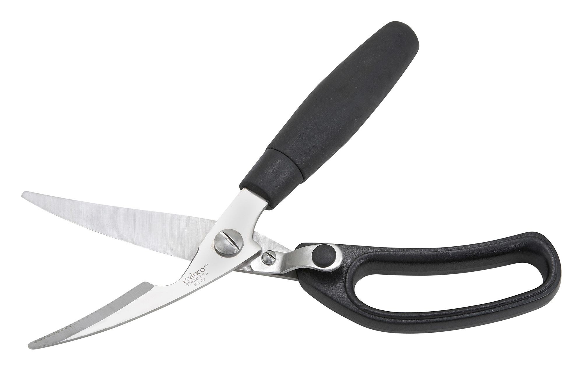 Winco KS-02 Stainless Steel Poultry Shears with Soft Rubber Handle