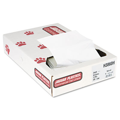 Industrial Strength Commercial Can Liners Flat Pack, 60 gal, 13 microns, 38