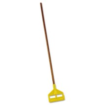 Invader Wood Side-Gate Wet-Mop Handle, 54", Natural/Yellow