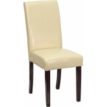 Flash Furniture BT-350-IVORY-050-GG Ivory Leather Upholstered Parsons Chair