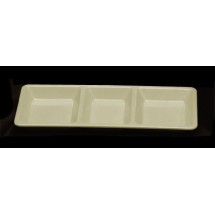Thunder Group PS5103V Passion Pearl Melamine 3-Compartment Rectangular Tray 15&quot; x 6-1/4&quot;