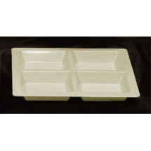 Thunder Group PS5104V Passion Pearl Melamine 4-Compartment Square Tray 13-1/2&quot;