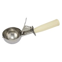 Winco ICD-10 Ice Cream Disher 3.75 oz. with Ivory Plastic Handle Size 10