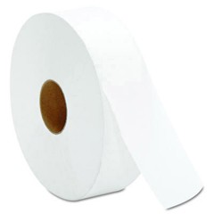 JRT Jumbo Bath Tissue, 1-Ply, White, 12" Dia., 6 Rolls/Carton