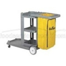 Janitor's Cart, 3 Shelves, 22w x 44d x 38h, Gray