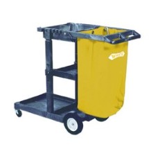 Janitorial Cart, 3 Shelves, 20 1/2w x 48d x 38h, Blue