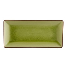 CAC China 666-13-G Japanese Style Rectangular Plate, Golden Green 11.5" x 6.5"