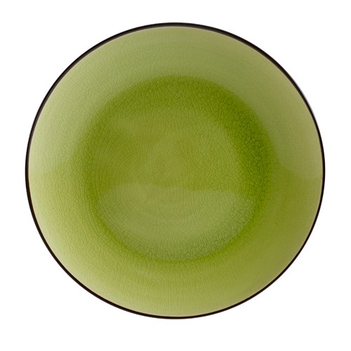 CAC China 666-21-G Japanese Style 12" Coupe Plate, Golden Green