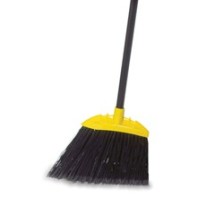 Jumbo Smooth Sweep Angled Broom, 46&quot; Handle, Black/Yellow