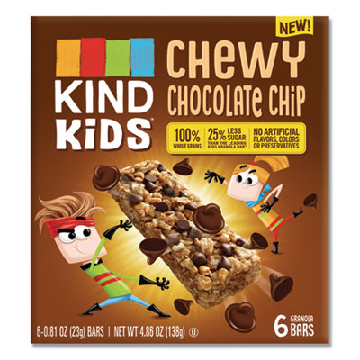 KIND Kids Bars, Chewy Chocolate Chip, 0.81 oz, 6/Pack