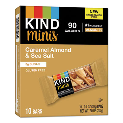 KIND Minis Caramel Almond Nuts/Sea Salt, 0.7 oz, 10/Pack