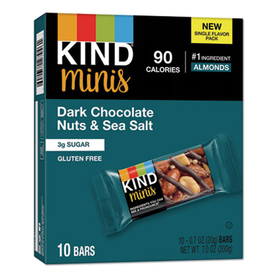 KIND Minis Dark Chocolate Nuts/Sea Salt, 0.7 oz, 10/Pack