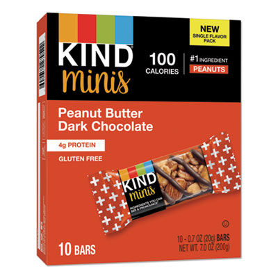 KIND Minis Peanut Butter Dark Chocolate, 0.7 oz, 10/Pack