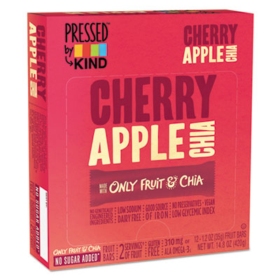 KIND Pressed Cherry Apple Chia Bars, 1.2 oz , 12/Box