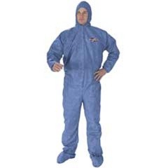 Kleenguard A60 Elastic-Cuff, Ankle & Back Hood/Boots Coveralls, Blue, 4X-Large, 20/Carton
