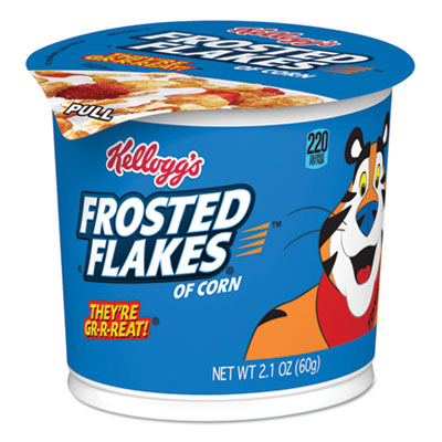Kellogg's Breakfast Cereal Frosted Flakes, Single-Serve 2.1 oz Cup, 6/Box