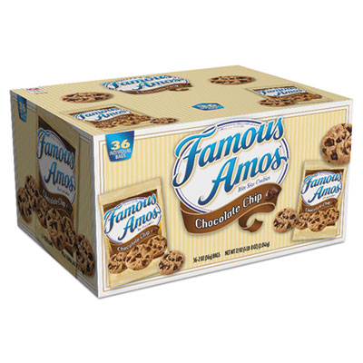 Kellogg's Famous Amos Chocolate Chip Cookies, 2 oz Snack Pack, 36/Carton