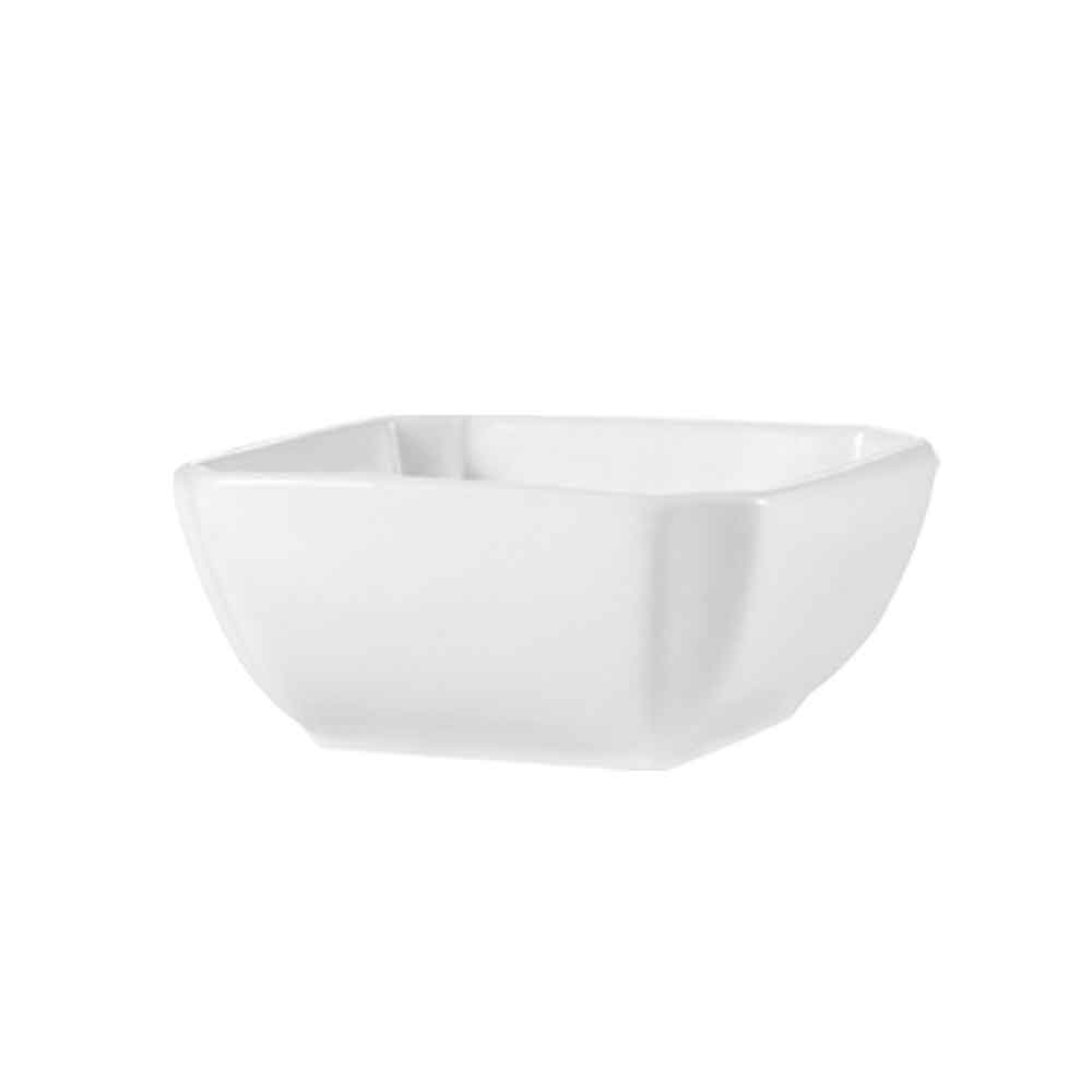 CAC China KSE-B104 Kingsquare White Square Bowl 8 oz., 4" - 3 dozen