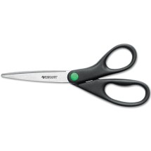 KleenEarth Scissors, 8&quot; Long, 3.25&quot; Cut Length, Black Handles