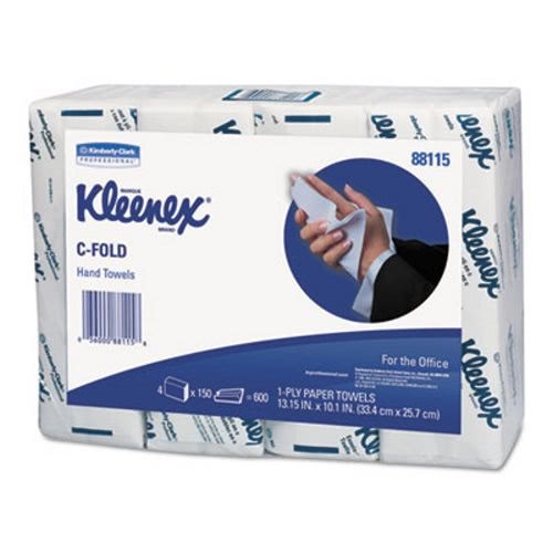 Kleenex C-Fold Paper Towels, White, 2400/Carton 150/Pack, 16/Carton