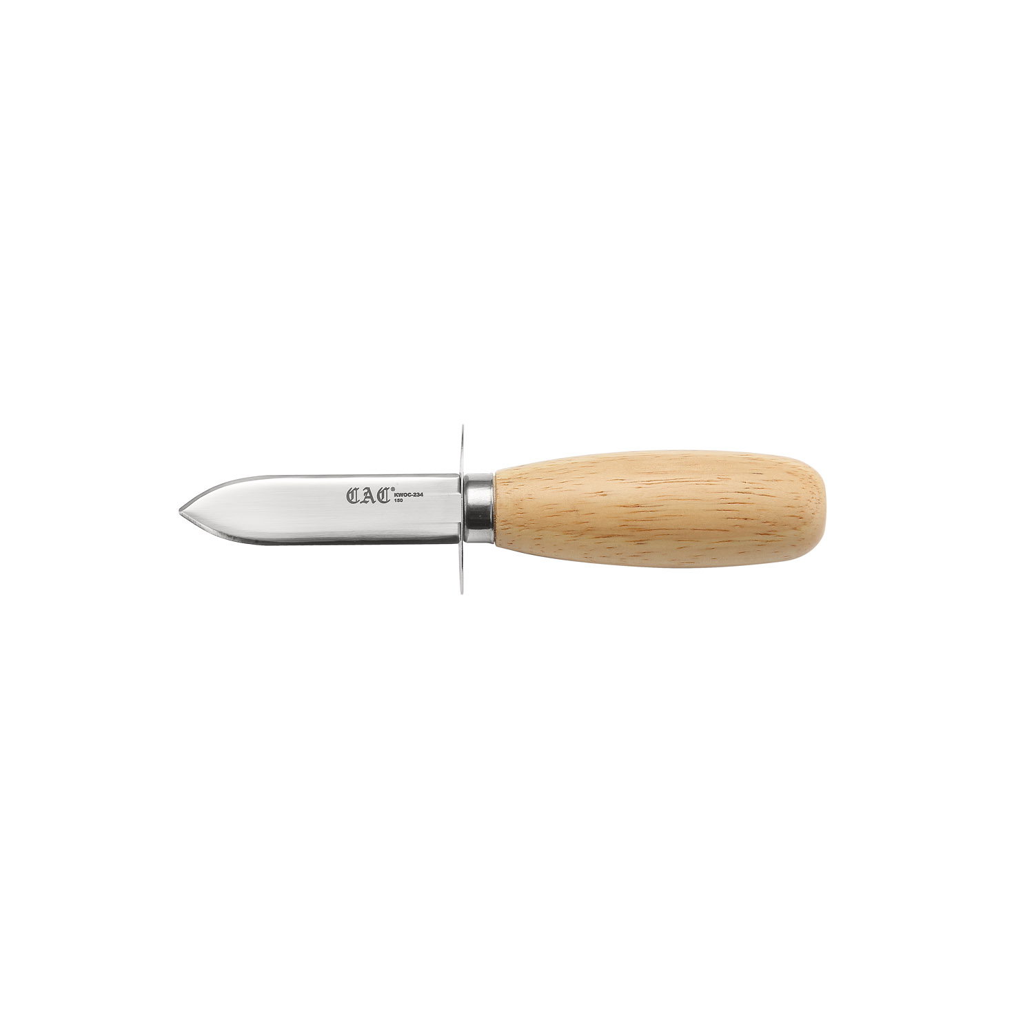CAC China KWOC-234 Oyster/Clam Knife with Pointed Tip and Wooden Handle 2-3/4"