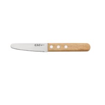 CAC China KWOC-312 Oyster/Clam Knife with Pointed Tip and Wooden Handle 3-1/2&quot;