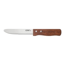 CAC China KWSK-50 Jumbo Knife Steak with Round Tip, Wood Handle 5&quot; - 1 dozen