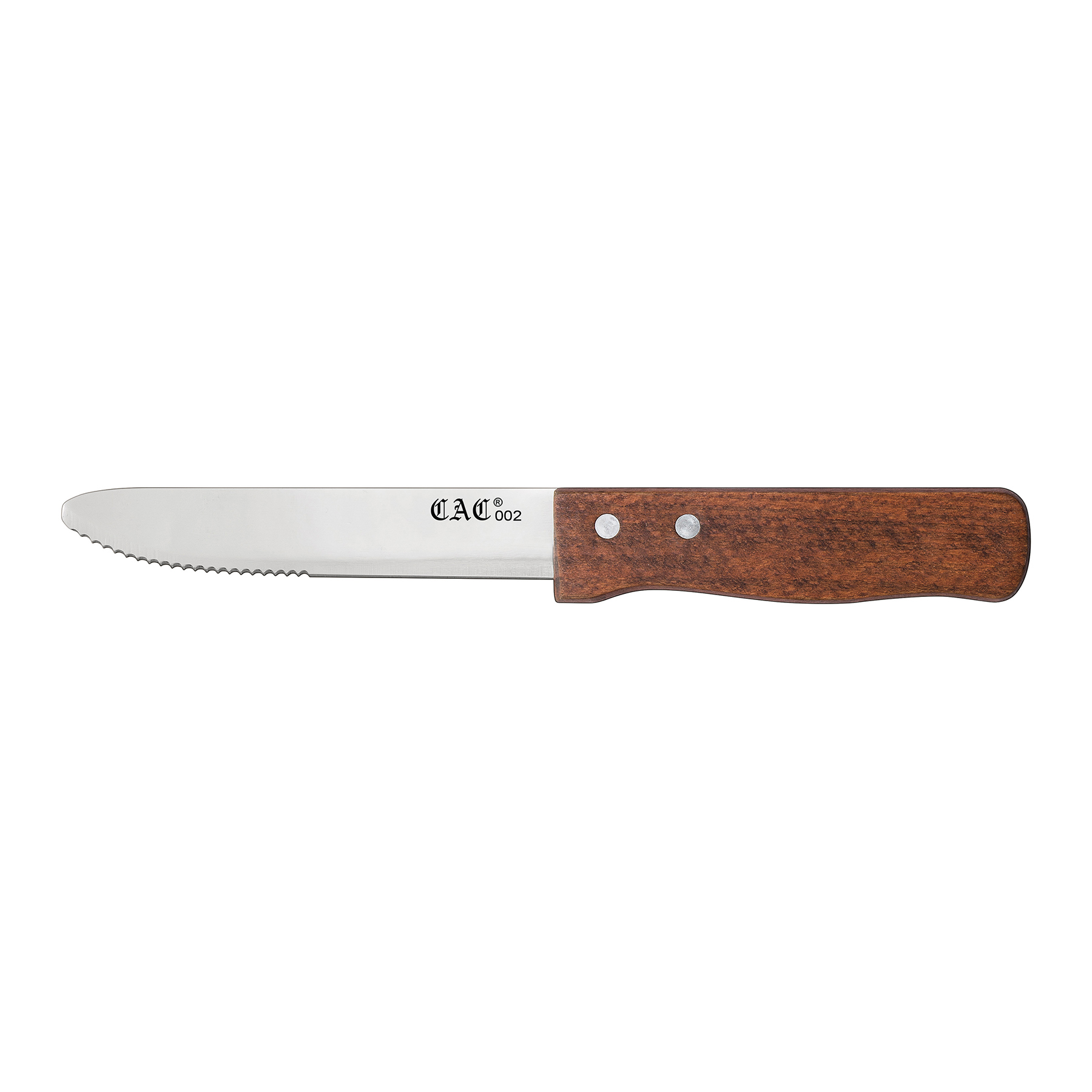 CAC China KWSK-50 Jumbo Steak Knife with Round Tip, Wood Handle 5"
