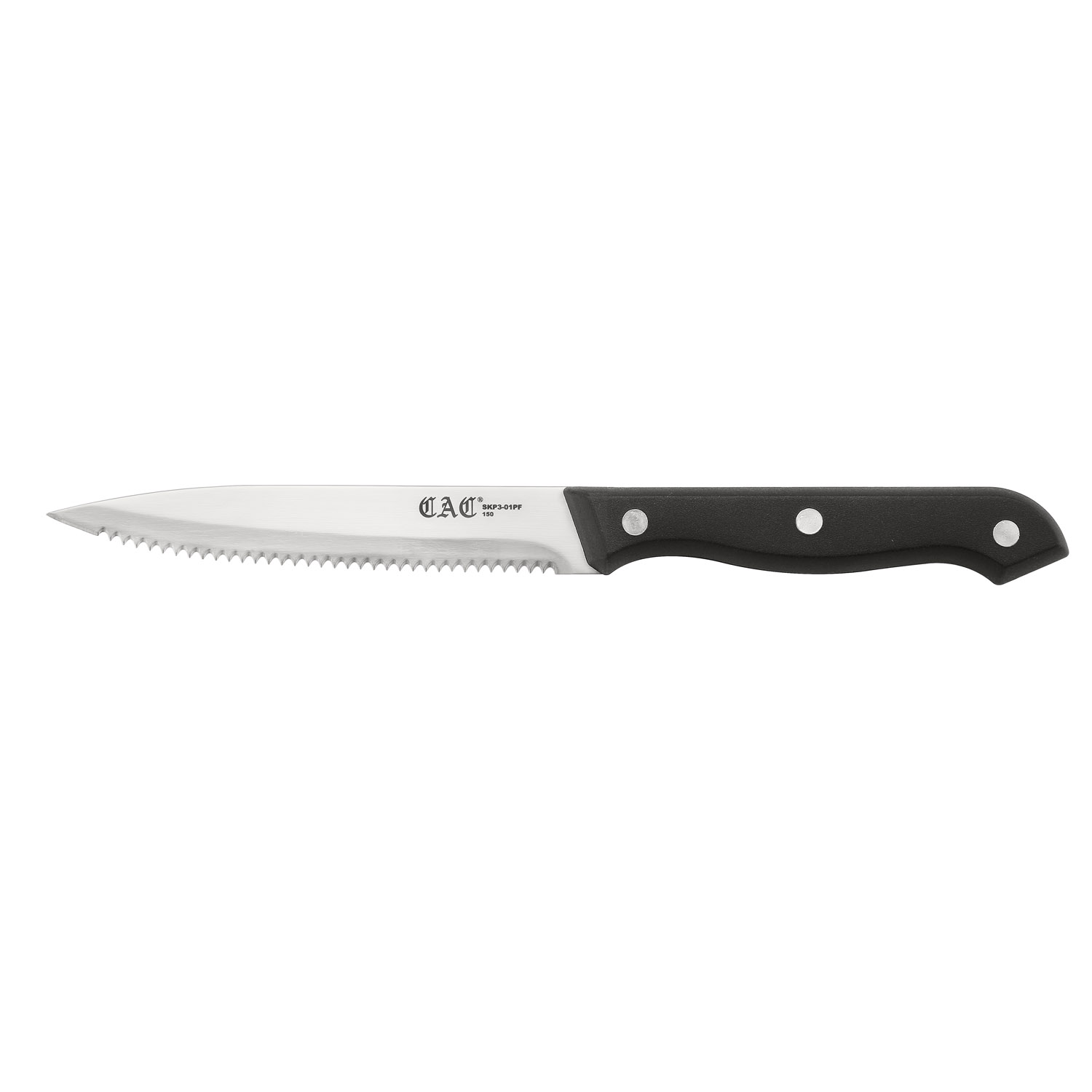 CAC China SKP3-01PF Pointed Tip Steak Knife with Plastic Handle 4 1/2" - 1 dozen