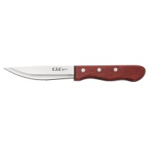 CAC China SKW2-01P Steak Knife with Pointed Tip, Red Wood Handle 4 3/4&quot;