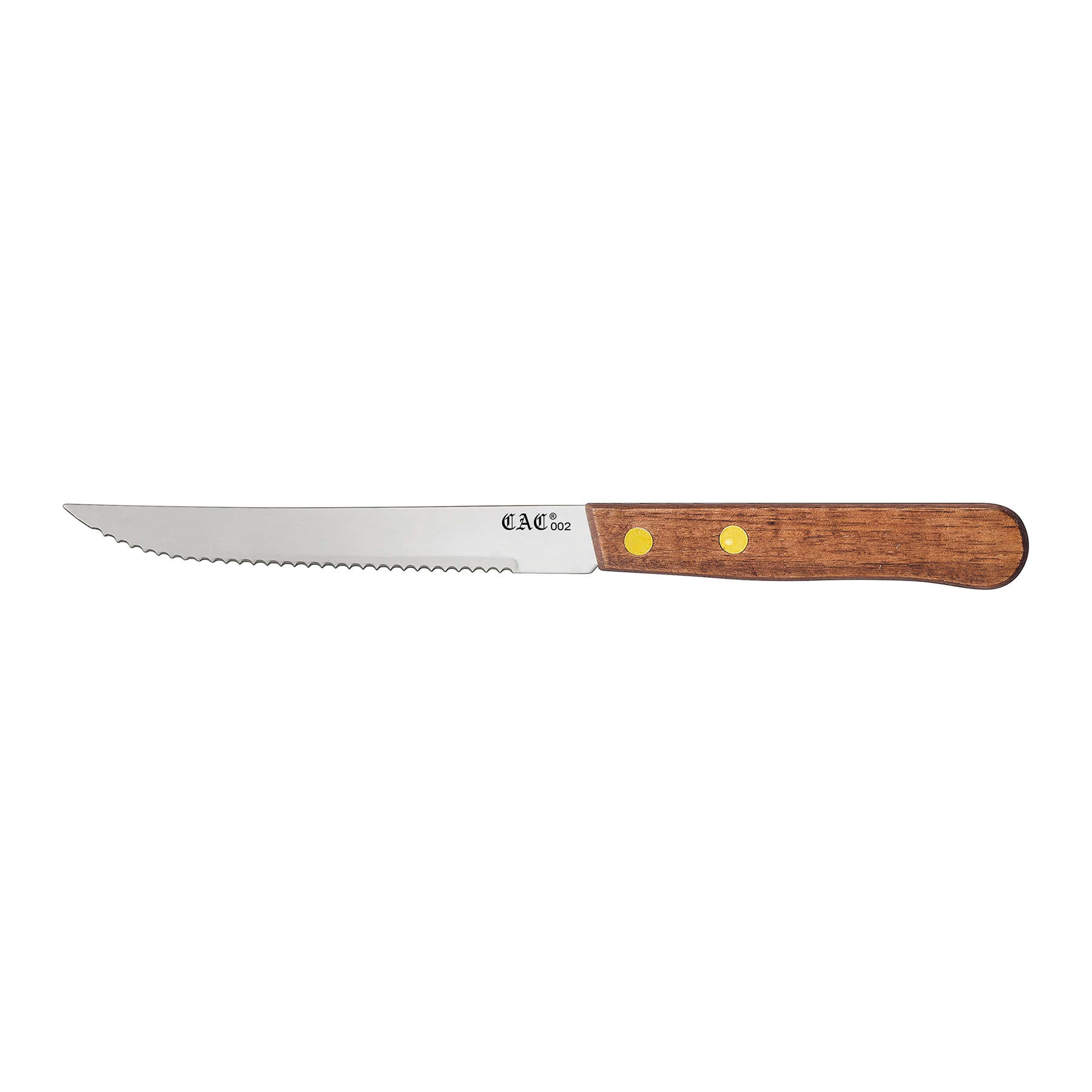 CAC China KWSK-46 Knife Steak with Pointed Tip, Wood Handle 4-3/4" - 1 dozen