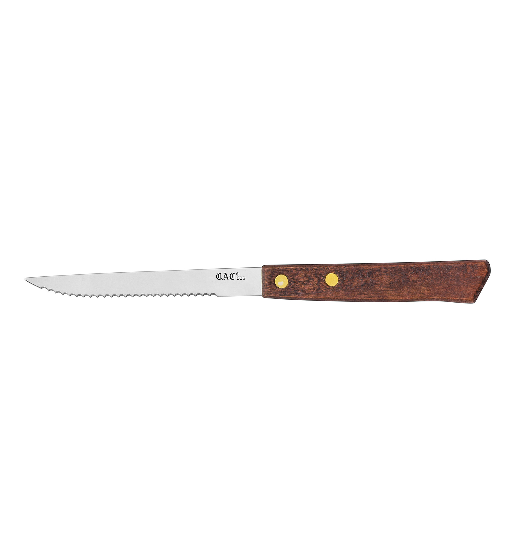 CAC China KWSK-40 Knife Steak with Pointed Tip, Wood Handle 4" - 1 dozen